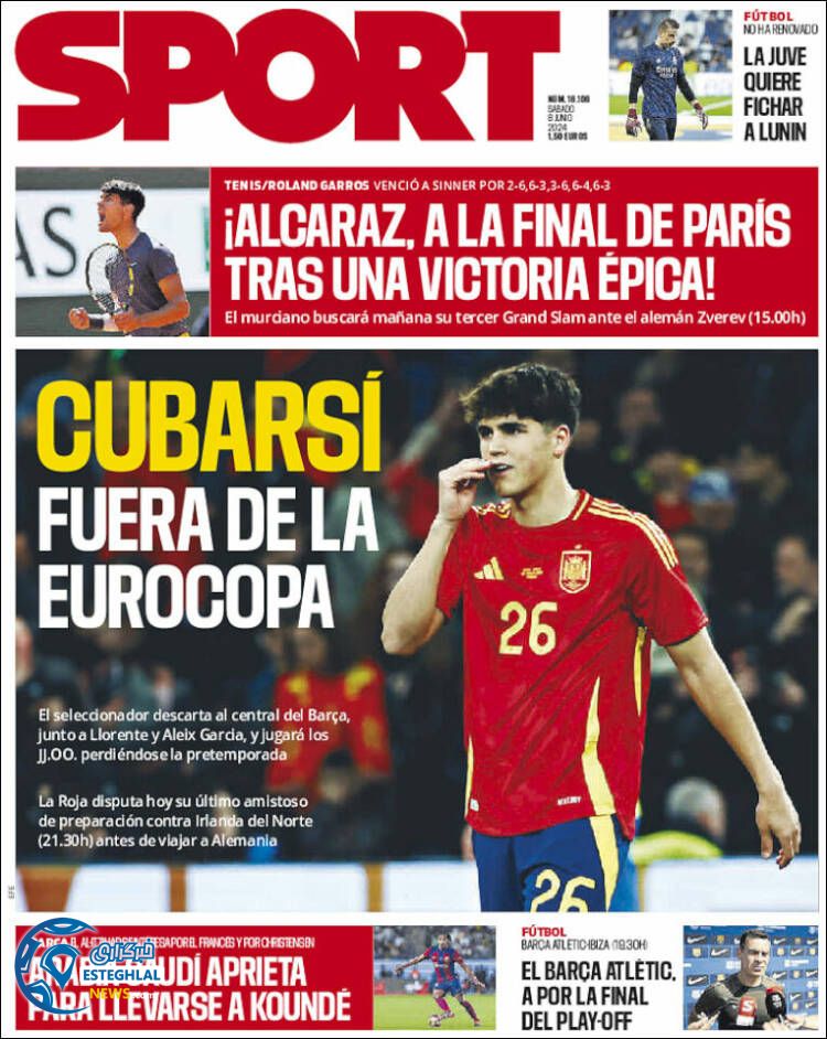 روزنامه  ورزشی اسپورت شنبه 19 خرداد 1403 