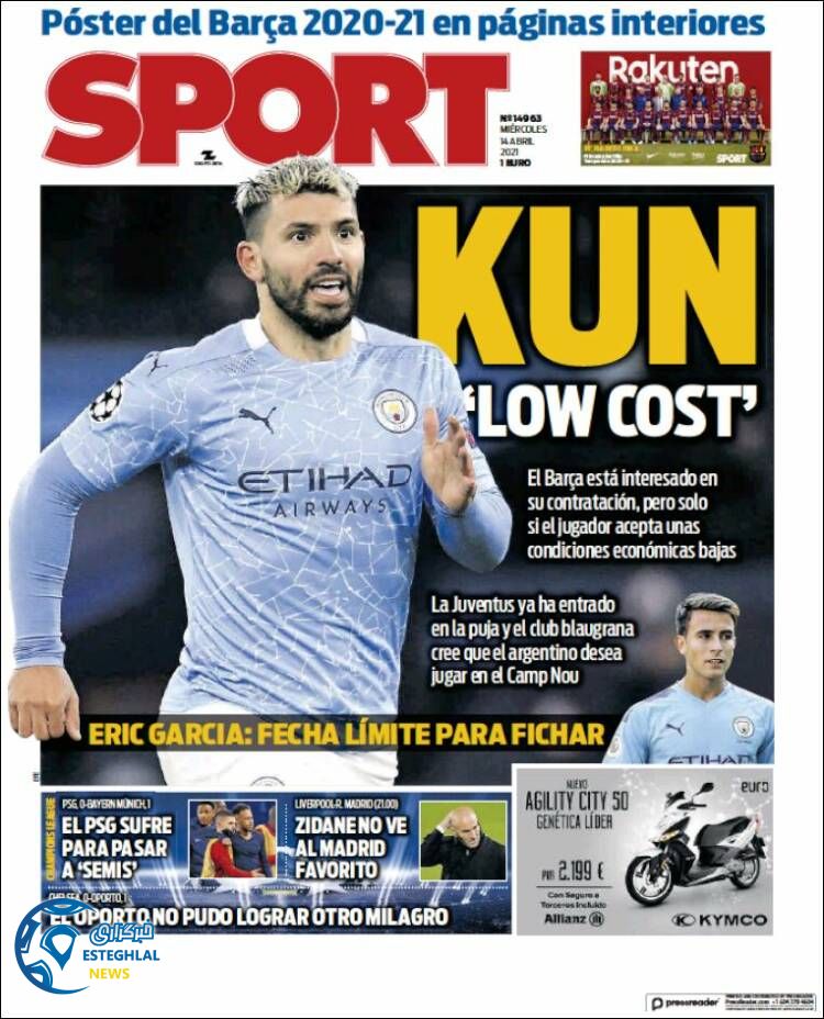 روزنامه ورزشی اسپورت چهارشنبه 25 فروردین 1400