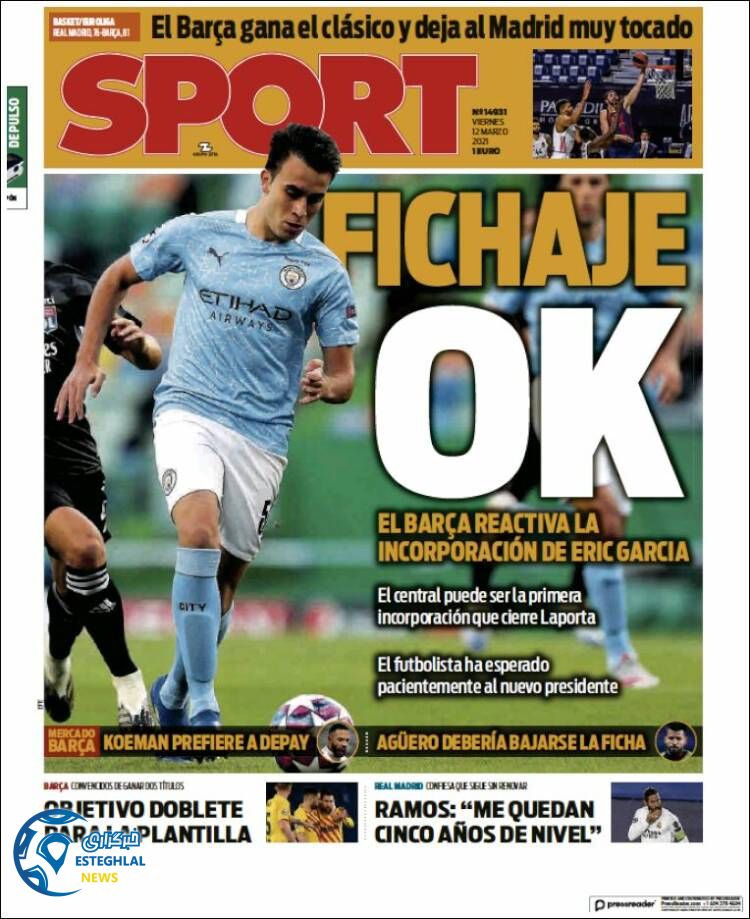 روزنامه ورزشی اسپورت جمعه 22 اسفند 1399