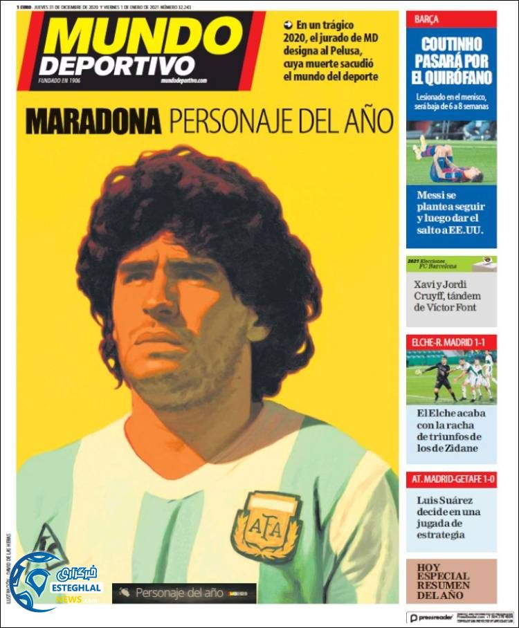 روزنامه ورزشی موندو دپورتیوو پنجشنبه 11 دی 1399