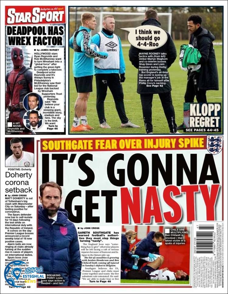 روزنامه ورزشی استار اسپورت سه شنبه 27 آبان 1399