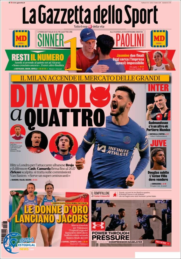 روزنامه  ورزشی گاتزتا دلو اسپورت شنبه 19 خرداد 1403 