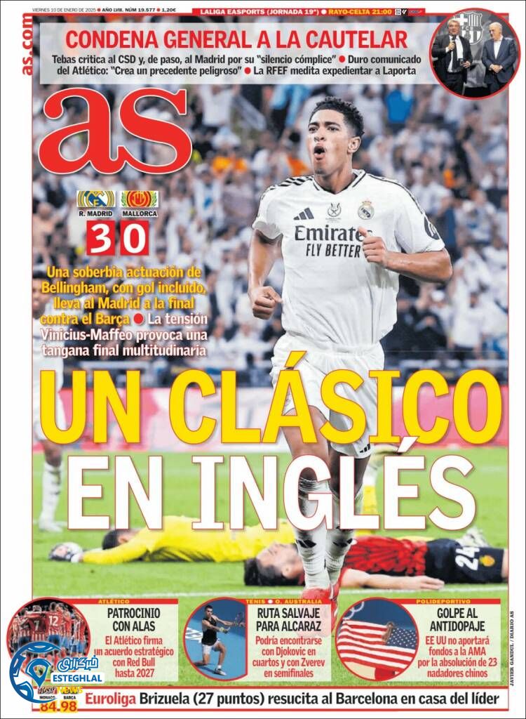 روزنامه ورزشی آ اس جمعه 21 دی 1403