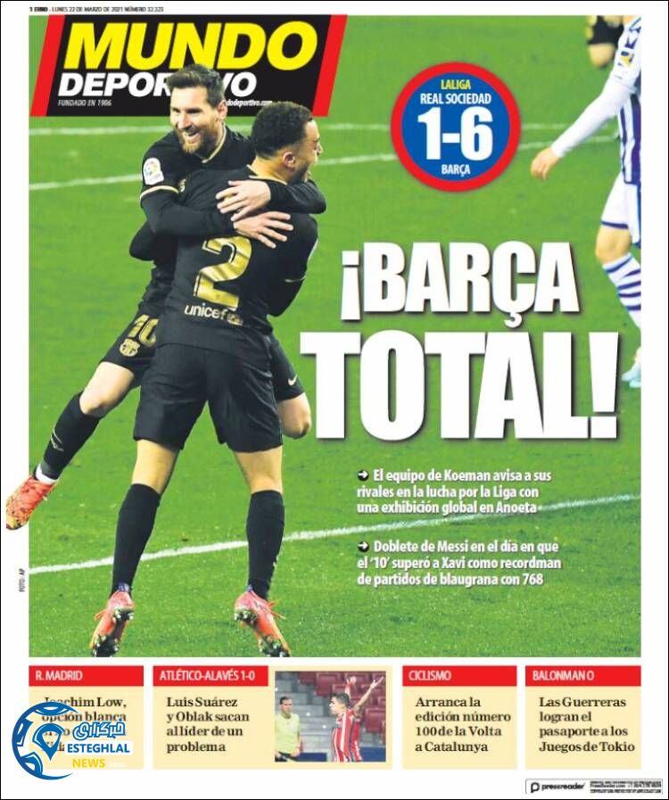 روزنامه ورزشی موندو دپورتیوو دوشنبه 2 فروردین 1400