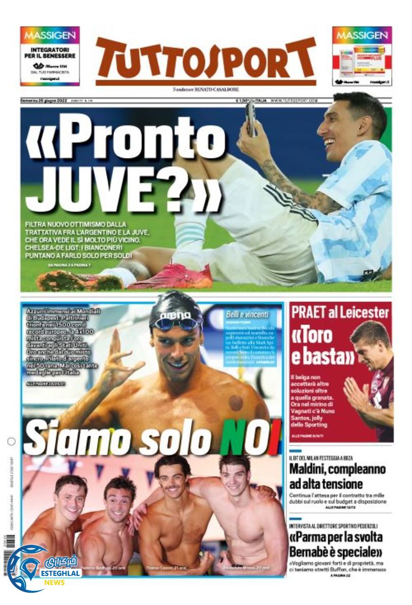 روزنامه ورزشی توتو اسپورت یکشنبه 5 تیر 1401