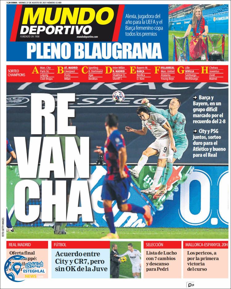 روزنامه ورزشی موندو دپورتیوو جمعه 5 شهریور 1400