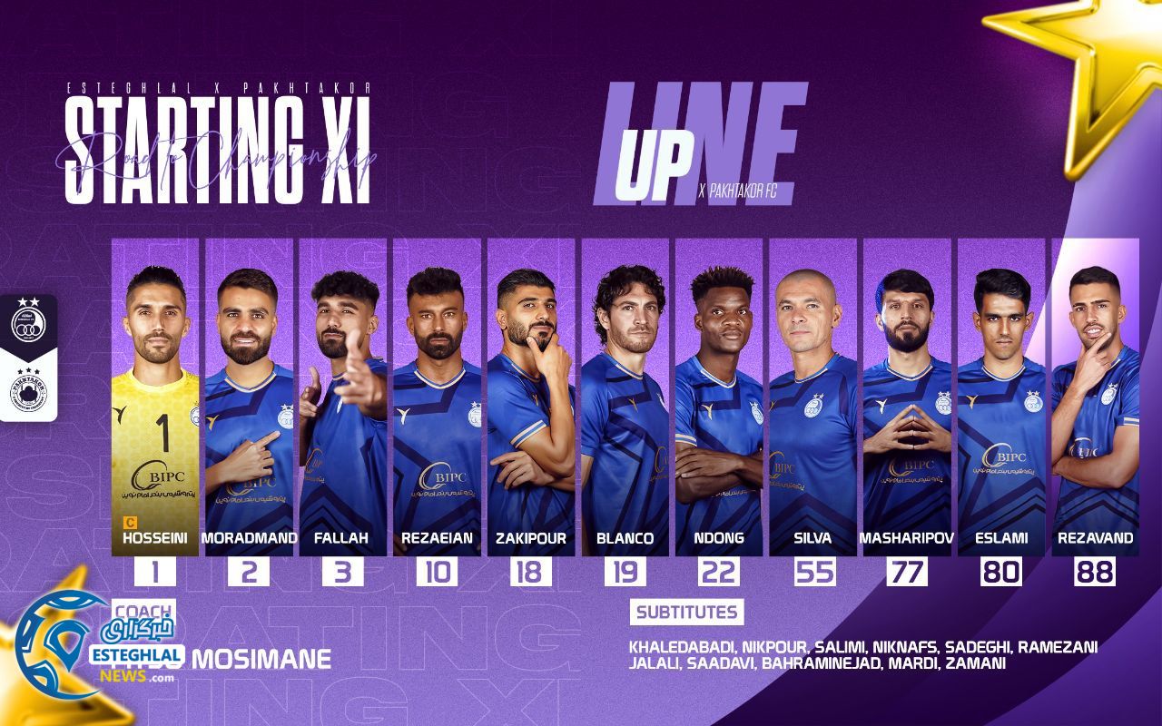 ترکیب استقلال مقابل پاختاکور ازبکستان