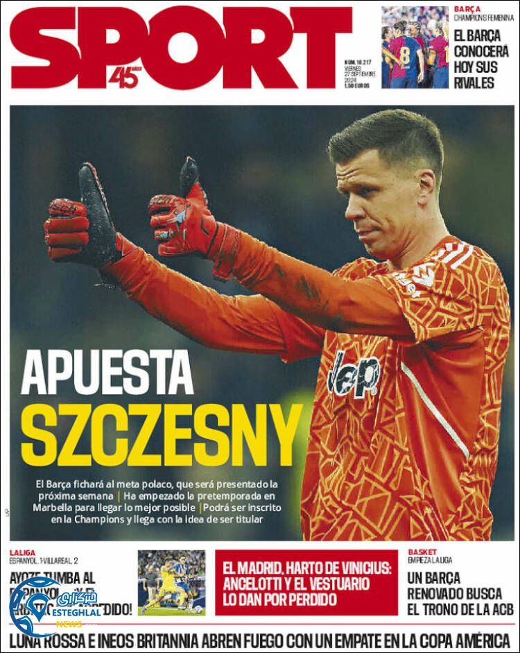 روزنامه ورزشی  اسپورت جمعه 6 مهر 1403 