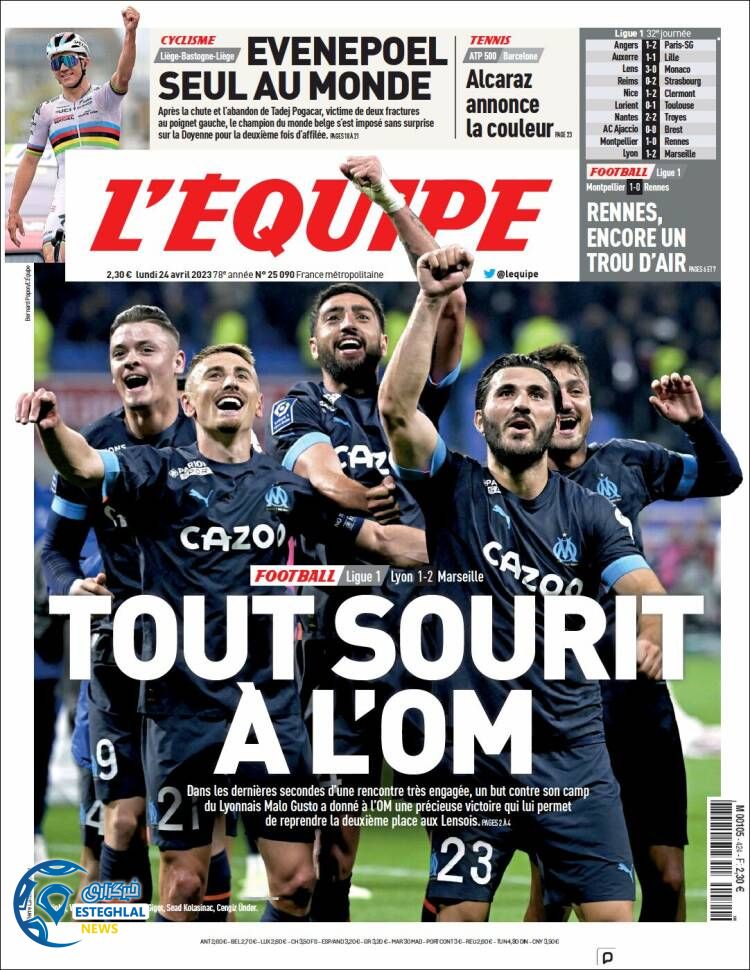 روزنامه ورزشی اکیپ دوشنبه 4 اردیبهشت 1402 