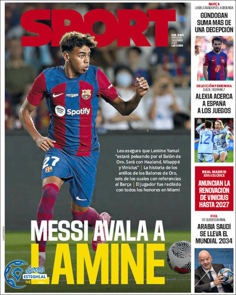 روزنامه ورزشی اسپورت چهارشنبه 10 آبان 1402 