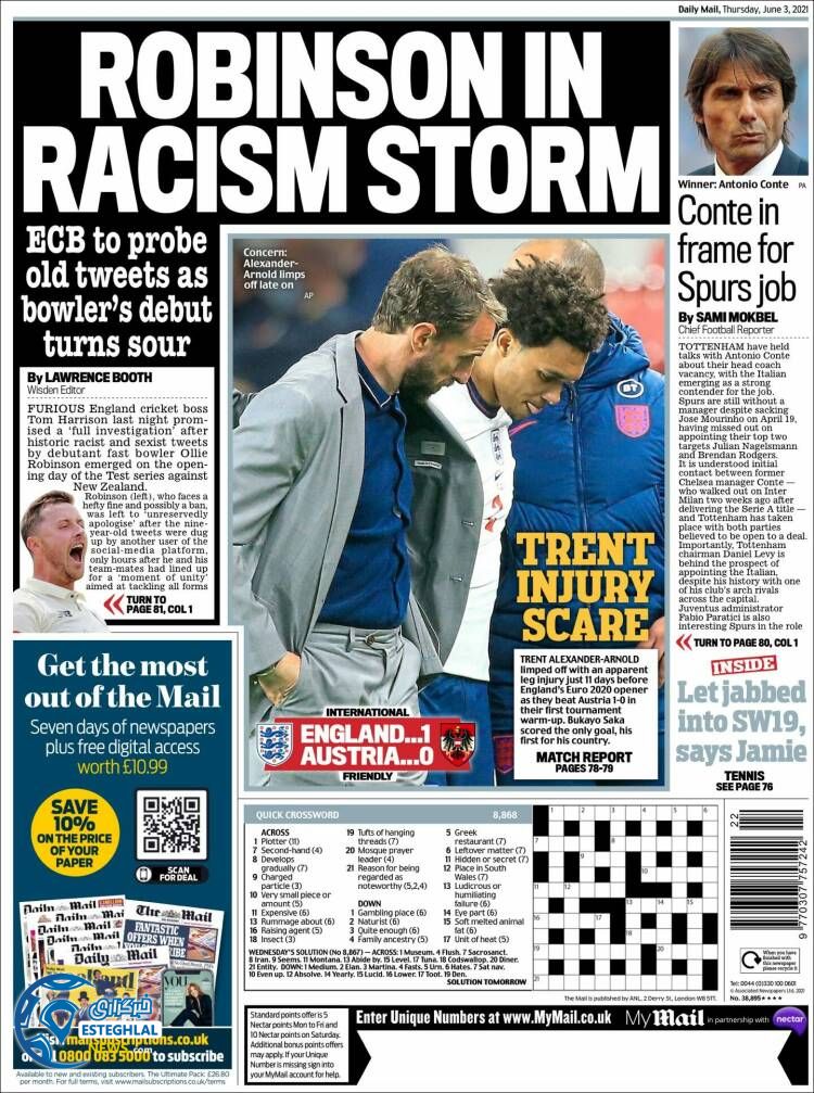 روزنامه ورزشی مایل اسپورت پنجشنبه 13 خرداد 1400