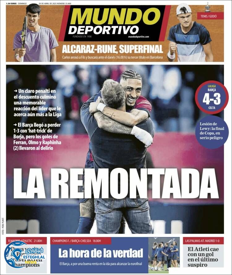 روزنامه ورزشی موندو دپورتیوو یکشنبه 31 فروردین 1404 