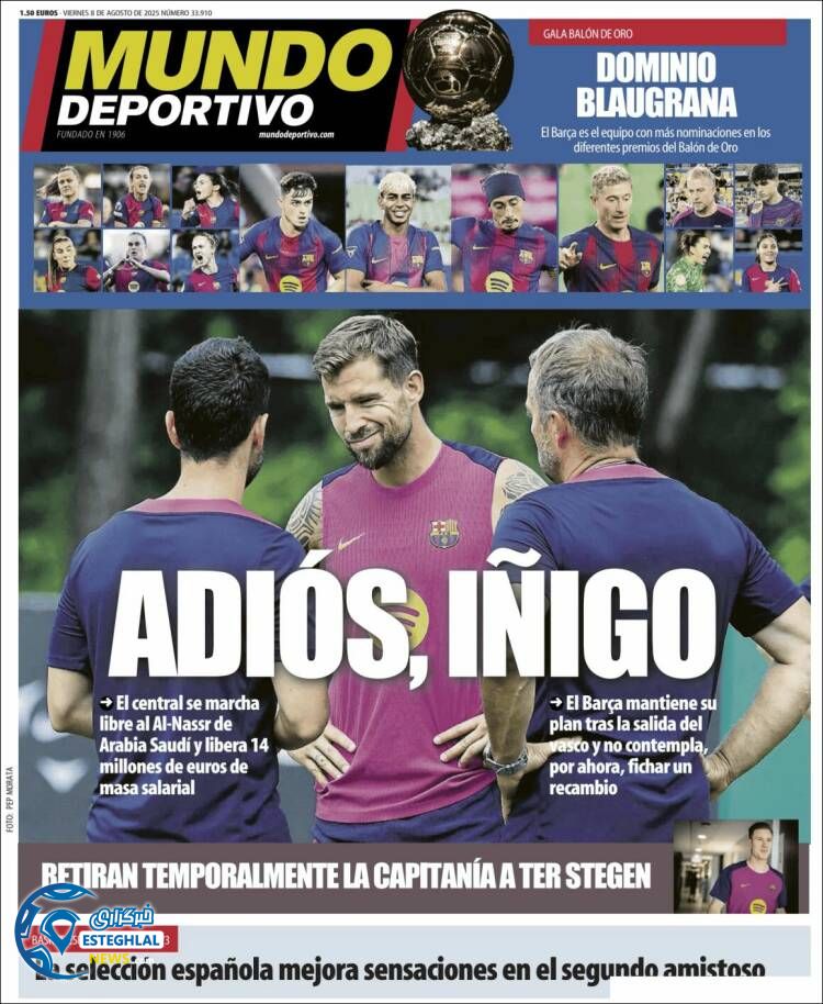 روزنامه ورزشی موندو دپورتیوو جمعه 17 مرداد 1404 