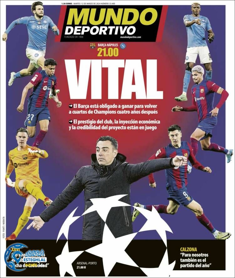 روزنامه ورزشی موندو دپورتیوو سه شنبه 22 اسفند 1402 