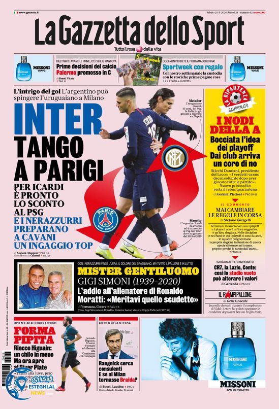 روزنامه ورزشی گانزتا دلو اسپورت شنبه 3 خرداد 1399