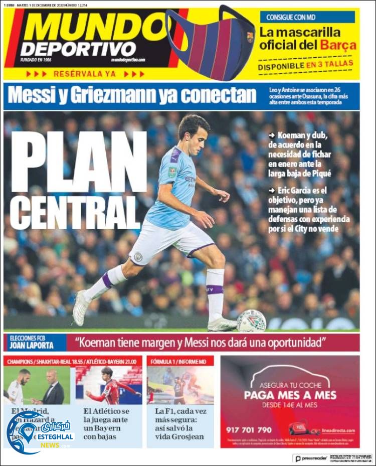 روزنامه ورزشی موندو دپورتیوو سه شنبه 11 آذر 1399