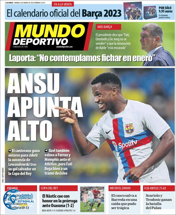 روزنامه ورزشی موندو دپورتیوو جمعه 16 دی 1401