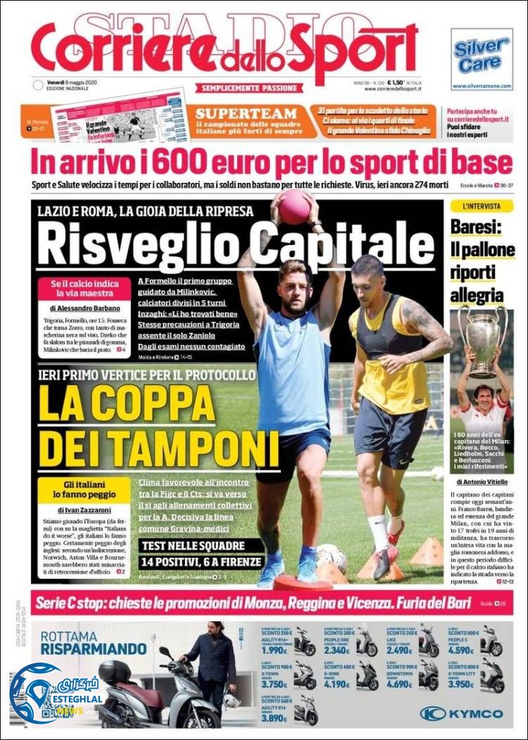 روزنامه ورزشی کوریره دلو اسپورت جمعه 19 اردیبهشت 1399