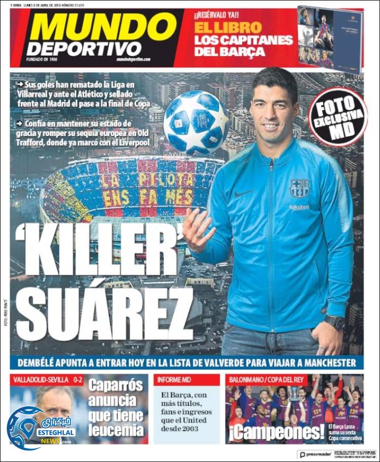 روزنامه ورزشی موندو دپورتیوو دوشنبه 19 فروردین 1398