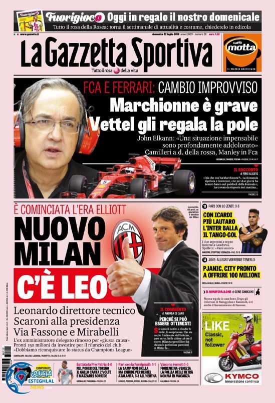 روزنامه ورزشی گاتزتا دلو اسپورت یکشنبه 31 تیر 1397