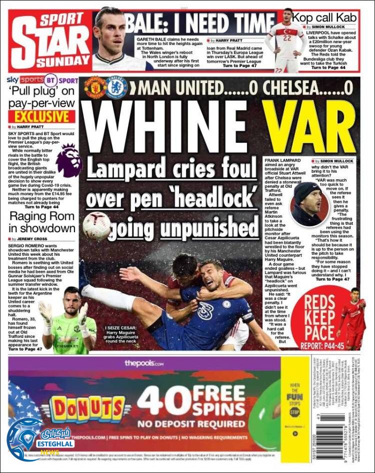 روزنامه ورزشی استار اسپورت یکشنبه 4 آبان 1399