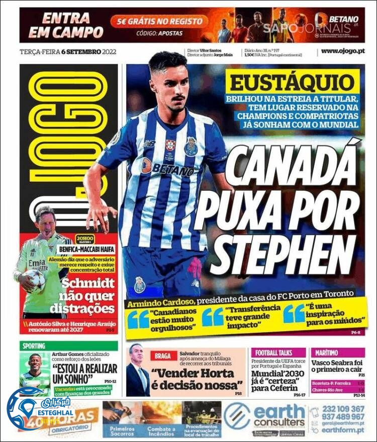 روزنامه ورزشی اوجوگو سه شنبه 15 شهریور 1401 