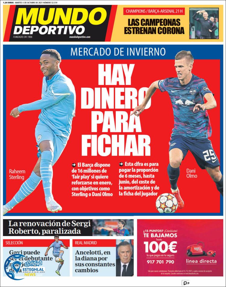 روزنامه ورزشی موندو دپورتیوو سه شنبه 13 مهر 1400