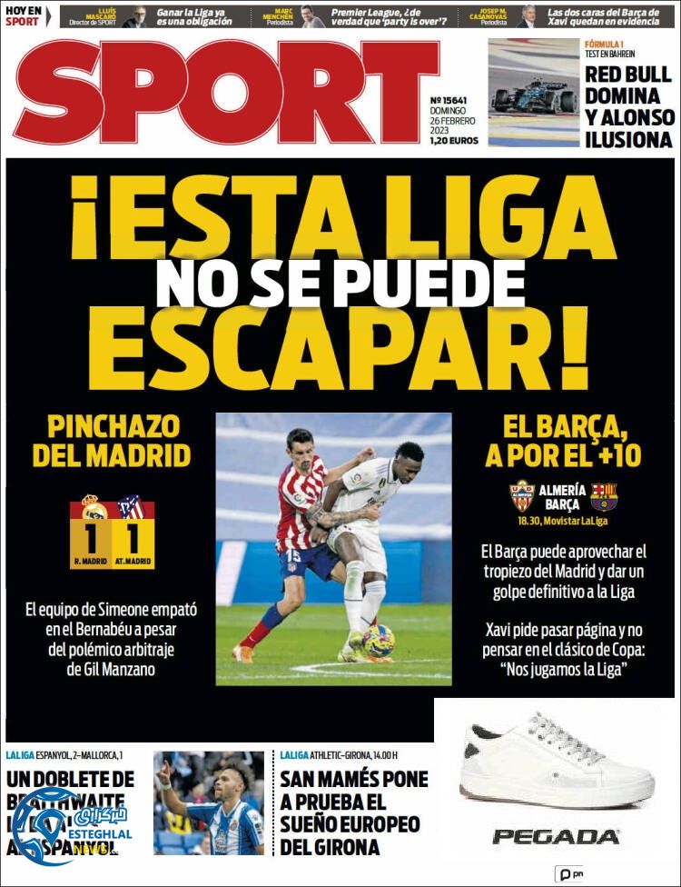 روزنامه ورزشی اسپورت یکشنبه 7 اسفند 1401 