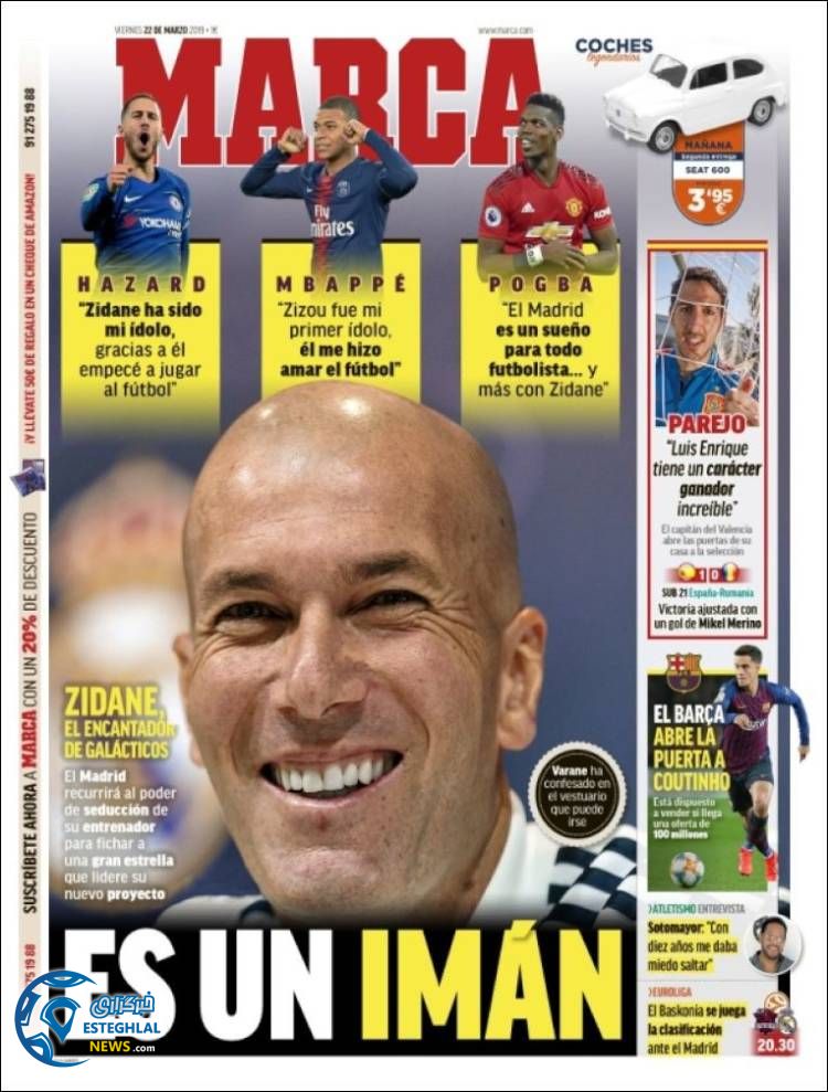 روزنامه ورزشی مارکا جمعه 2 فروردین 1398