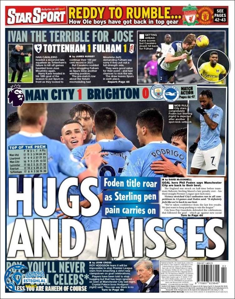 روزنامه ورزشی استار اسپورت پنجشنبه 25 دی 1399