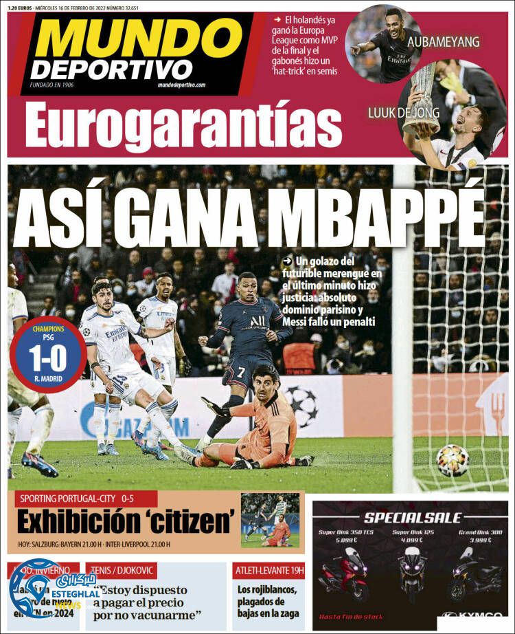 روزنامه ورزشی موندو دپورتیوو چهارشنبه 27 بهمن 1400