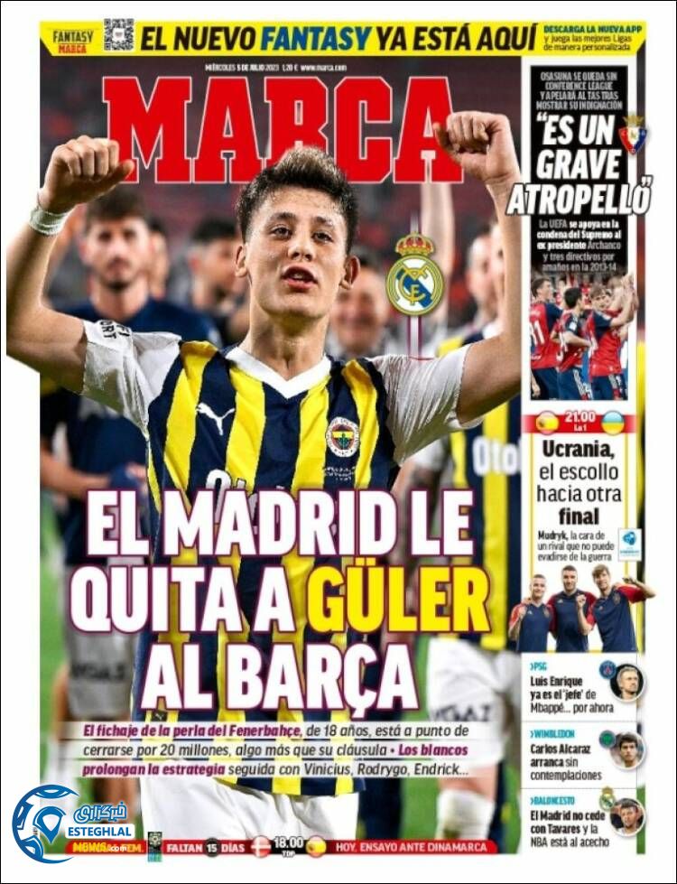 روزنامه ورزشی مارکا چهارشنبه 14 تیر 1402 