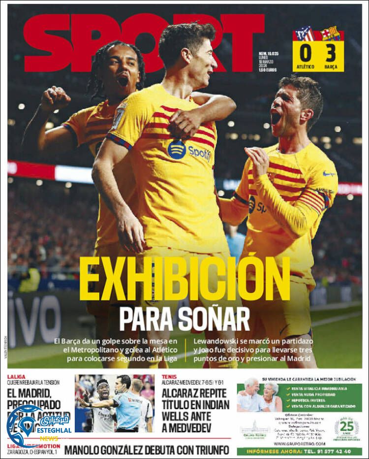 روزنامه ورزشی  اسپورت دوشنبه 28 اسفند 1402 