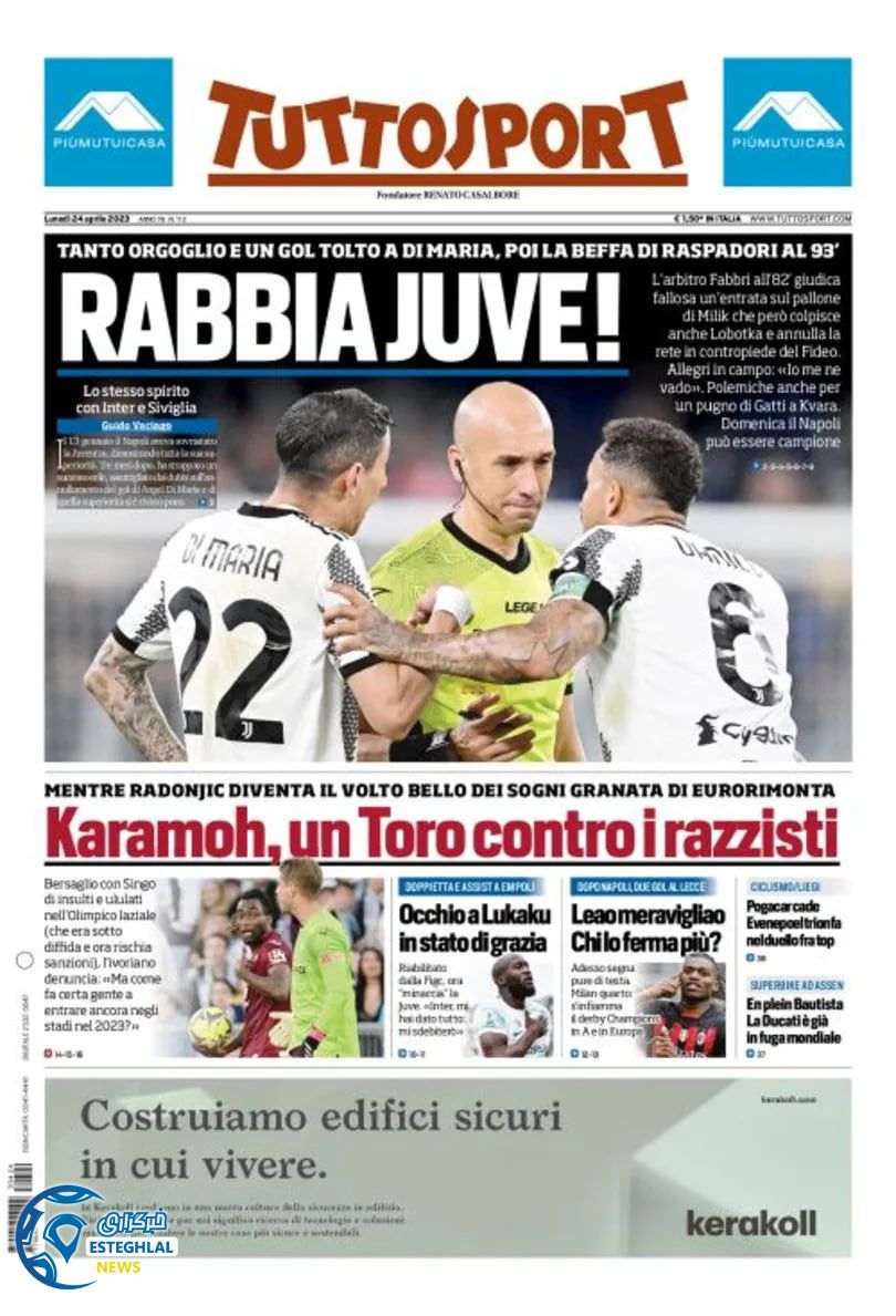 روزنامه ورزشی توتو اسپورت دوشنبه 4 اردیبهشت 1402 