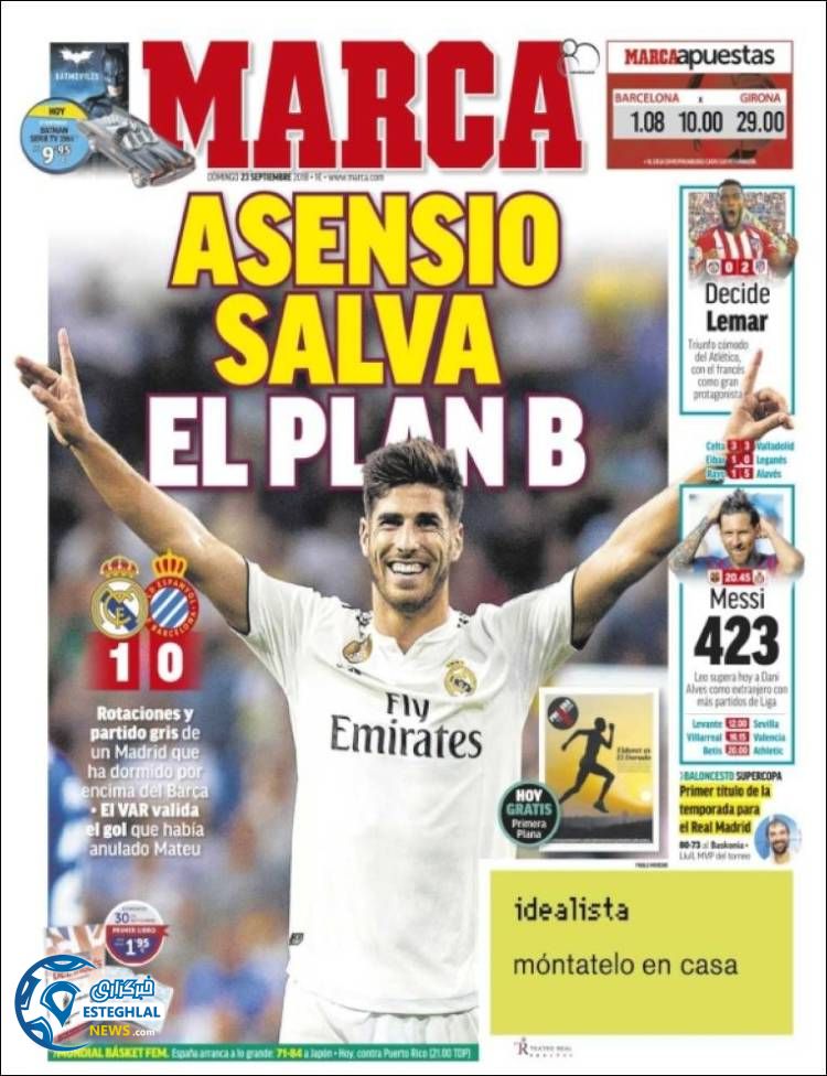 روزنامه ورزشی مارکا یکشنبه 1 مهر 1397