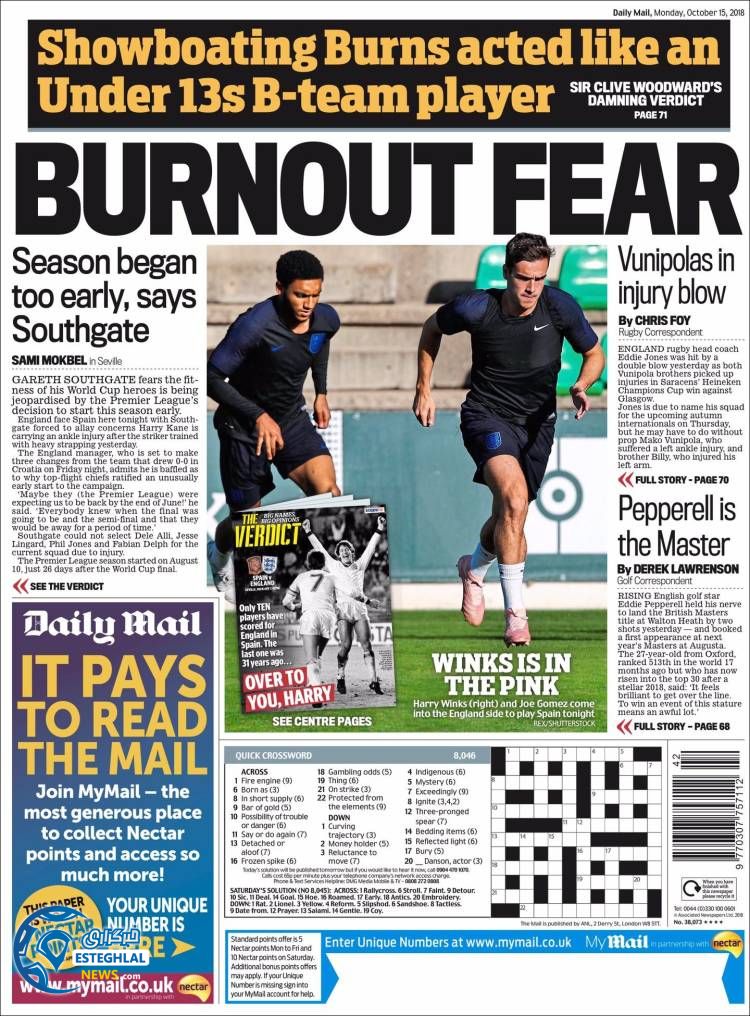 روزنامه ورزشی مایل اسپورت دوشنبه 23 مهر 1397