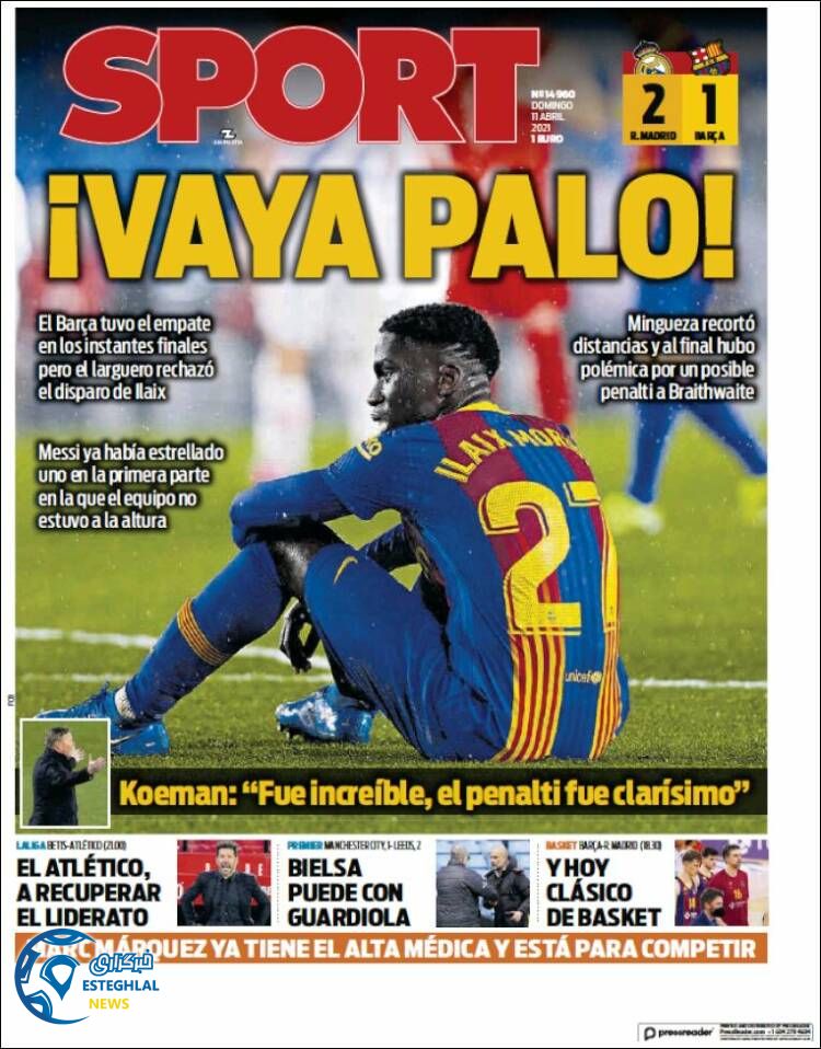 روزنامه ورزشی اسپورت یکشنبه 22 فروردین 1400