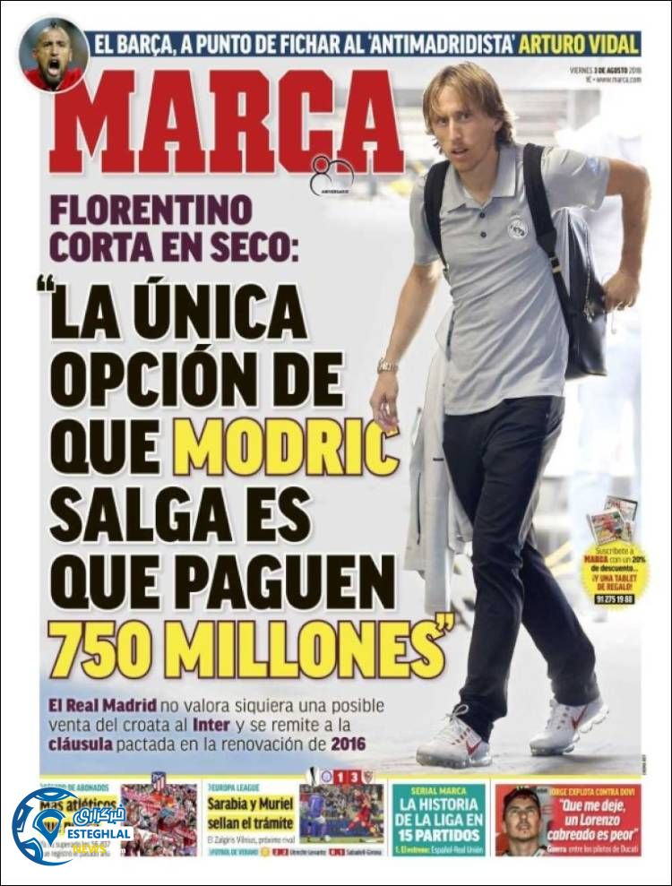 روزنامه ورزشی مارکا جمعه 12 مرداد 1397