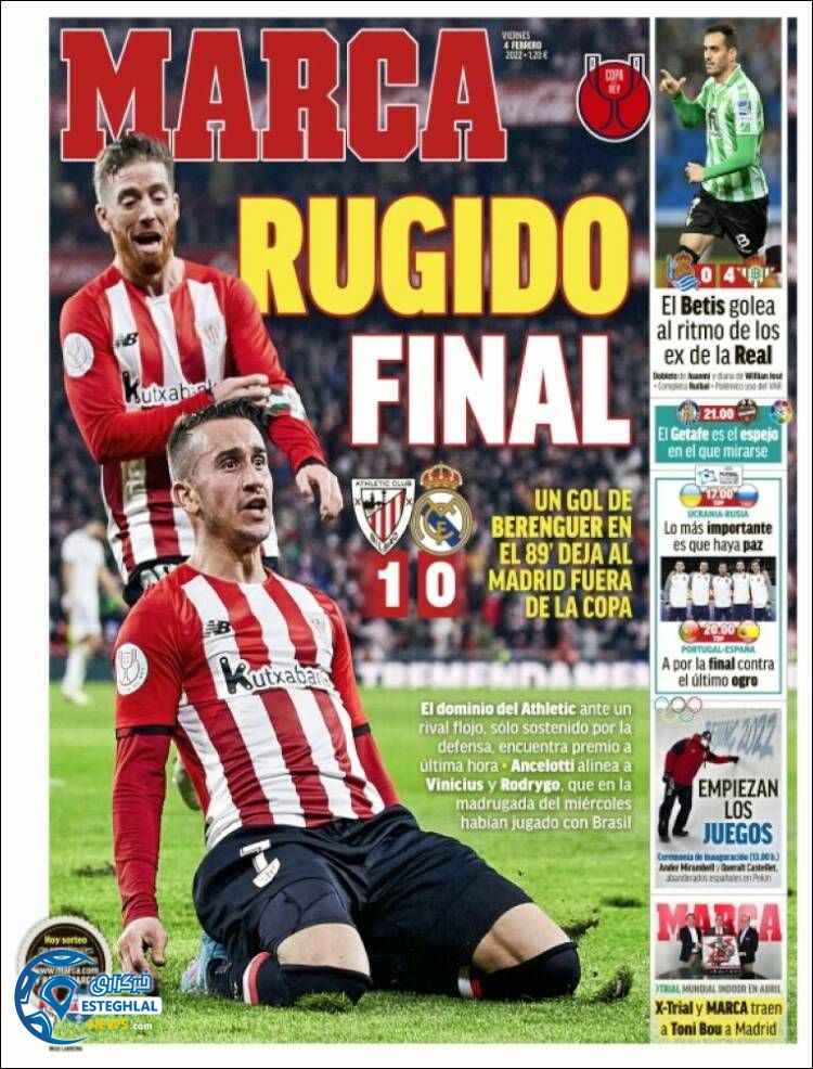 روزنامه ورزشی مارکا جمعه 15 بهمن 1400