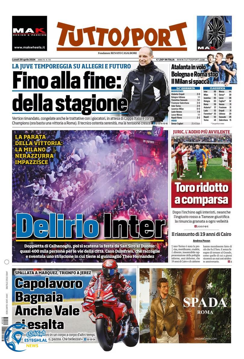 روزنامه ورزشی توتو اسپورت دوشنبه 10 اردیبهشت 1403 