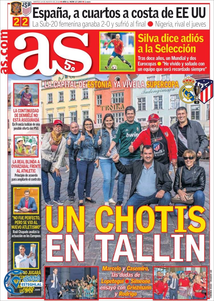 روزنامه ورزشی آ اس سه شنبه 23 مرداد 1397