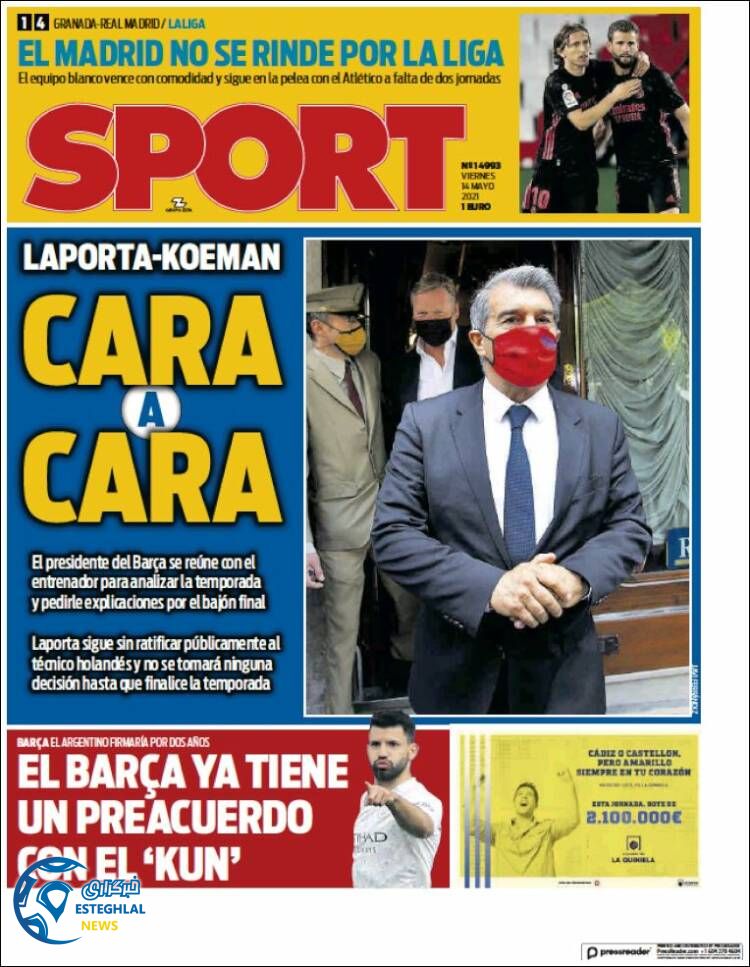 روزنامه ورزشی اسپورت جمعه 24 اردیبهشت 1400