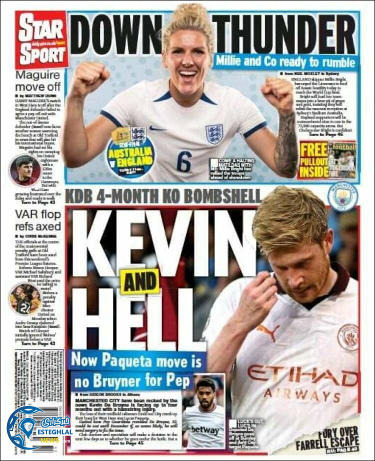 روزنامه ورزشی استار اسپورت چهارشنبه 25 مرداد 1402  