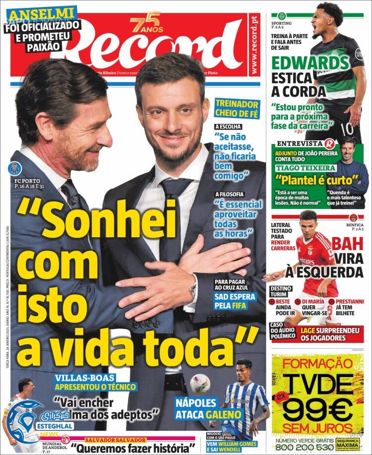 روزنامه  ورزشی رکورد سه شنبه 9 بهمن 1403 