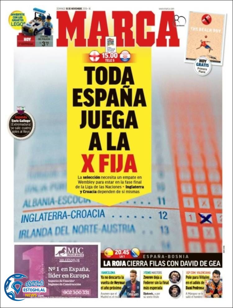 روزنامه ورزشی مارکا یکشنبه 27 آبان 1397