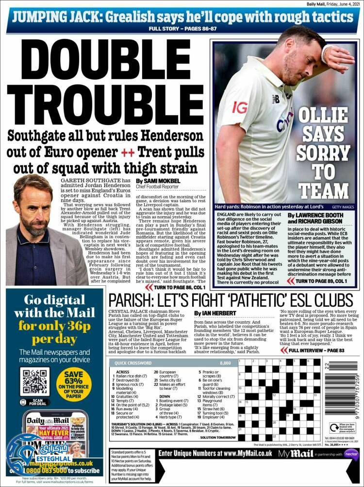 روزنامه ورزشی مایل اسپورت جمعه 14 خرداد 1400