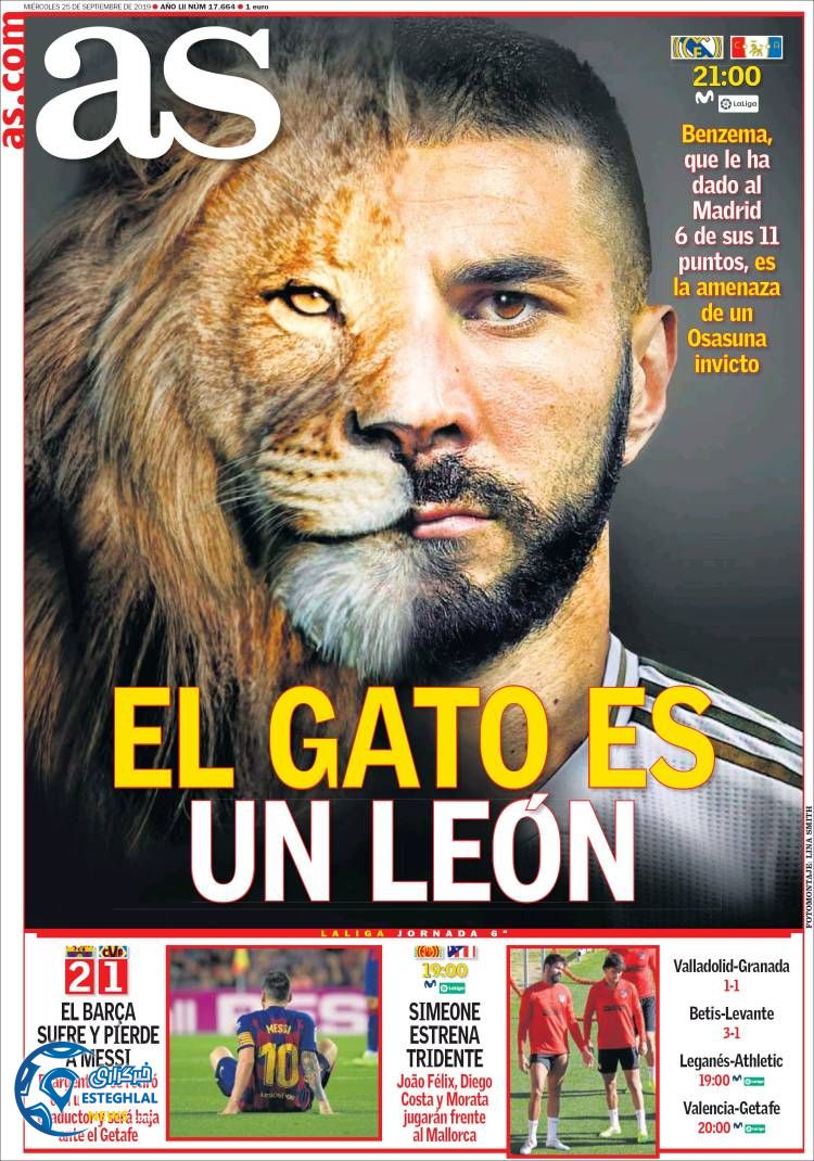 روزنامه ورزشی آاس چهارشنبه 3 مهر 1398