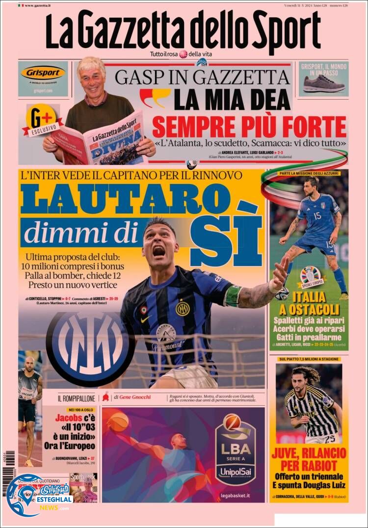 روزنامه ورزشی گاتزتا دلو اسپورت جمعه 11 خرداد 1403 