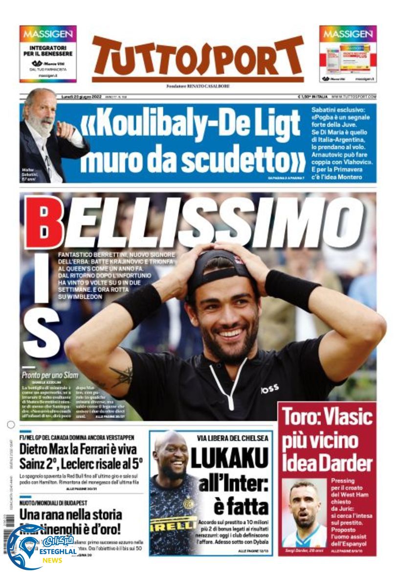 روزنامه ورزشی توتو اسپورت دوشنبه 30 خرداد 1401