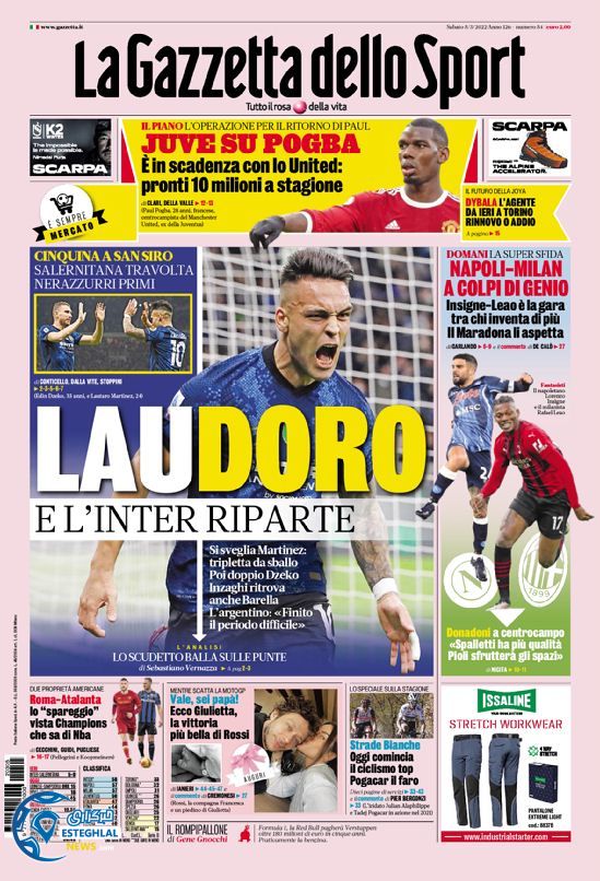 روزنامه ورزشی گاتزتا دلو اسپورت شنبه 14 اسفند 1400